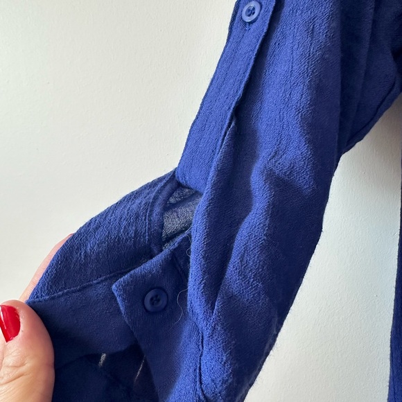 ⛱️ 2/20$  Mandee blue azul long shirt . 3/4 sleeves 100% coton - Picture 4 of 8